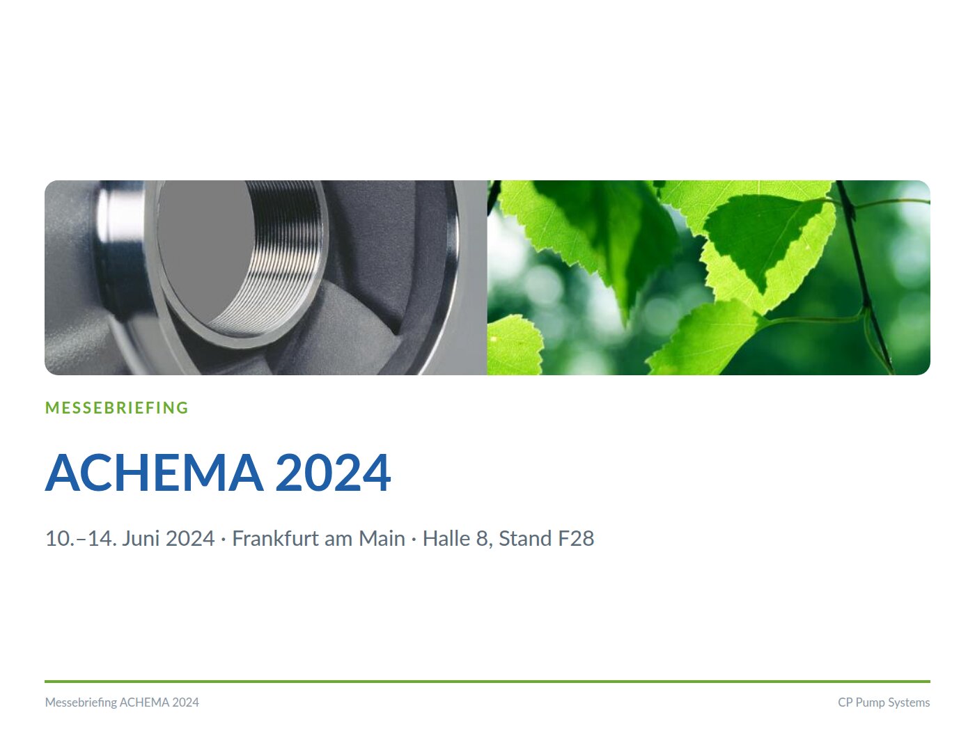 Titelseite des Messebriefings ACHEMA 2024