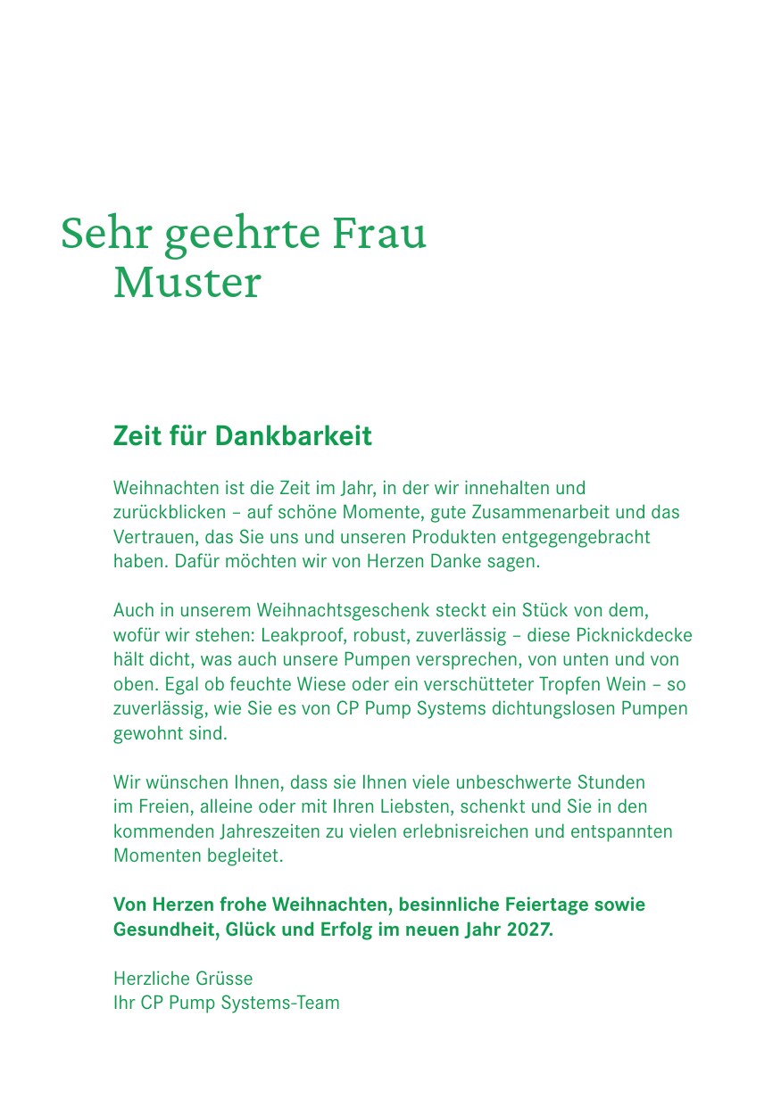 Innenseite A-Kunden: Zeit für Dankbarkeit